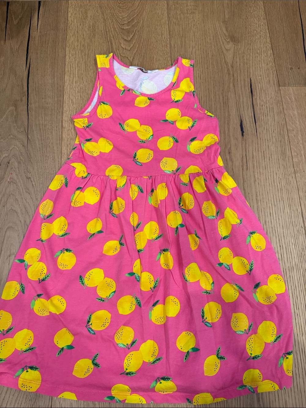 H&M Pink Sleeveless Dress with Yellow Lemon Print